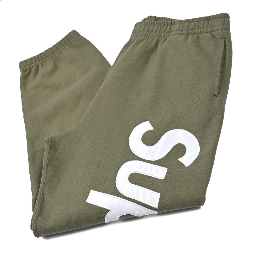 Supreme Satin Appliqué Sweatpants Light Olive FW23 Men's XL Deadstock Skate NWT